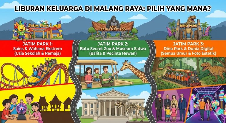 Liburan Keluarga di Malang Raya: Jatim Park 1, 2, atau 3?